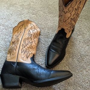 Women's Ariat Heritage Black/Tan Leather Boots 9.5